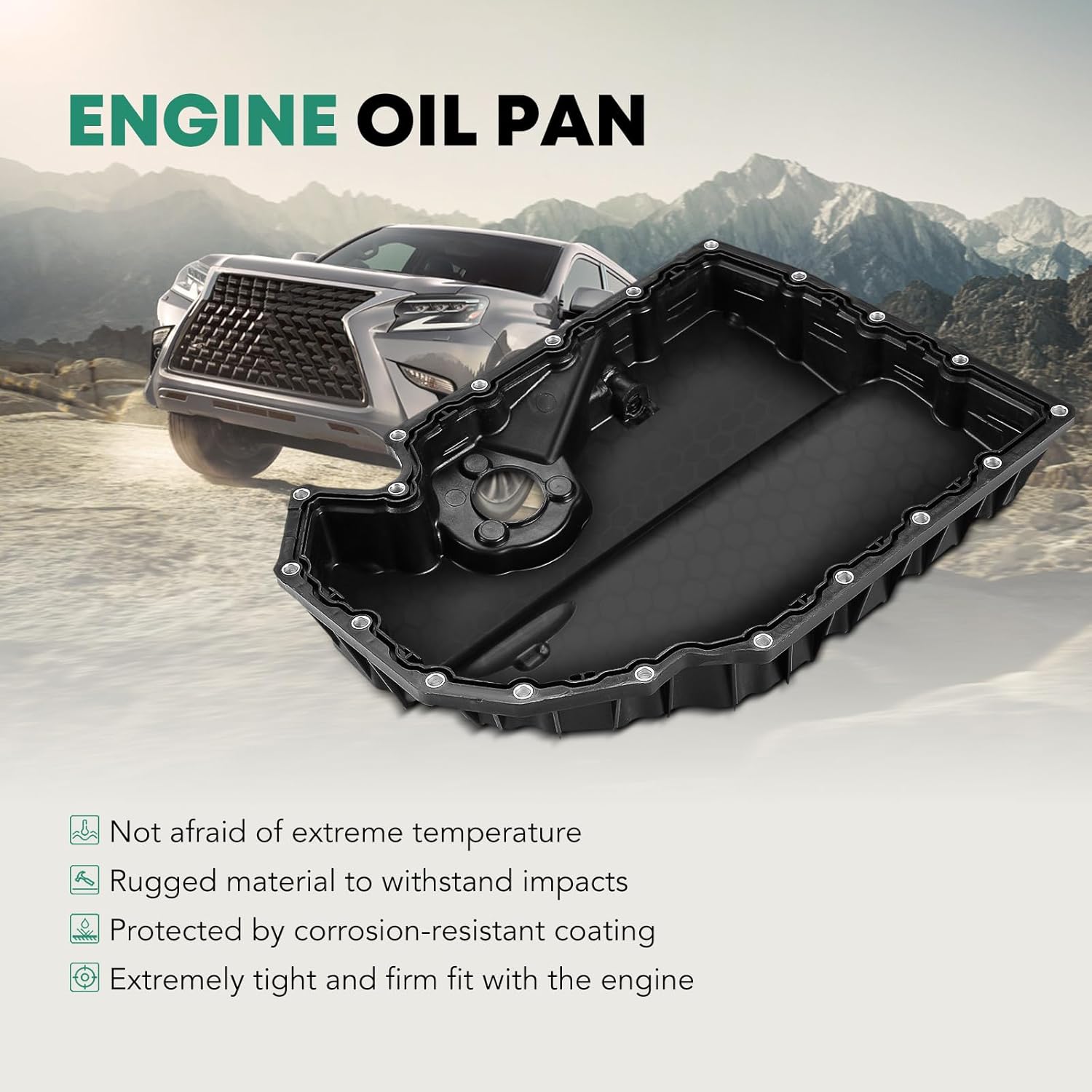 YHTAUTO Lower Engine Oil Pan and Drain Plug Compatible with Audi A3 S3 2015-2019 TT & Volkswagen Golf GTI 1.8L 2.0L