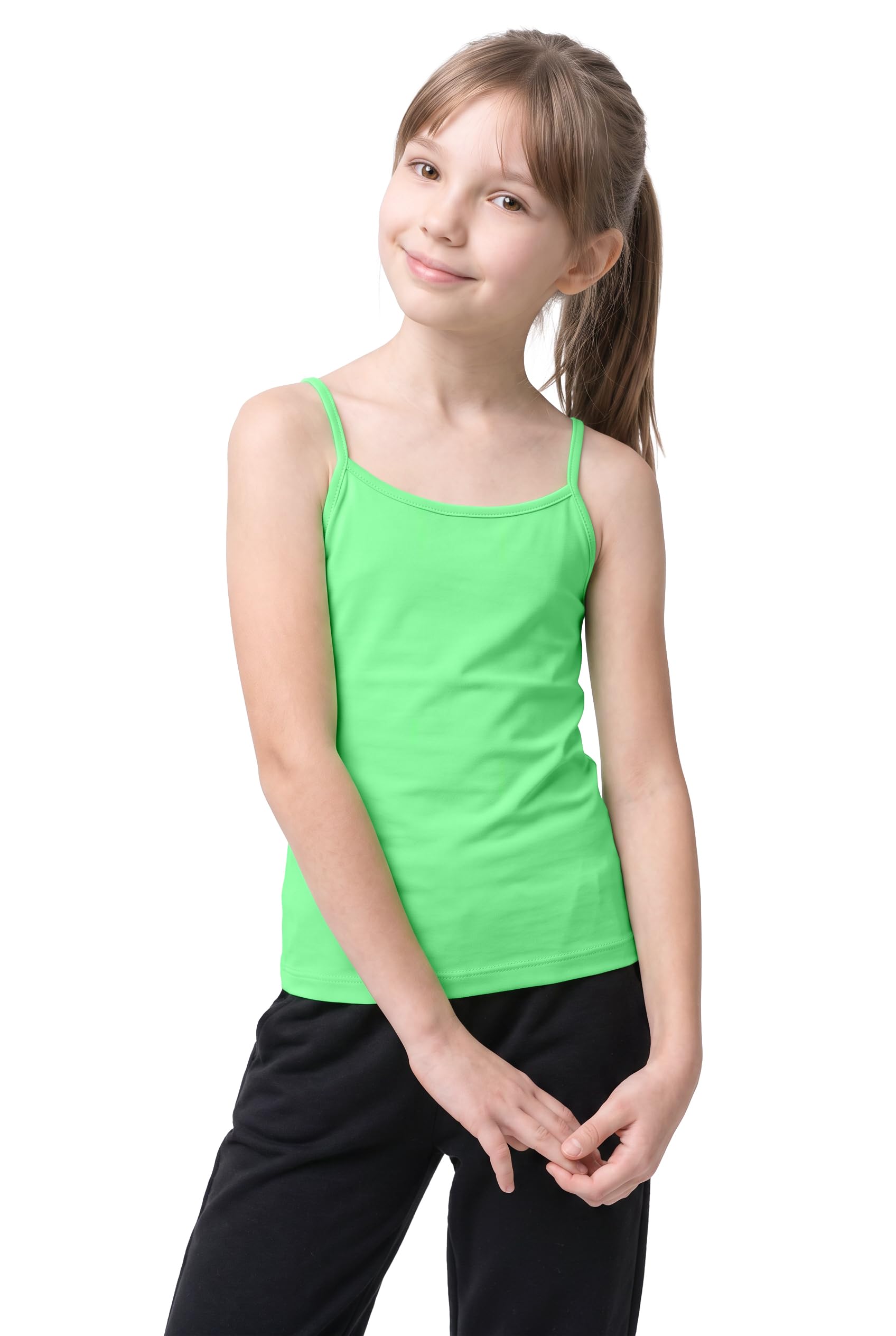 Kurve Girl’s Sleeveless Tank Top – Stretch Undershirts Cami Camisole, UV Protective Fabric, Rated UPF 50+ (Made in USA)