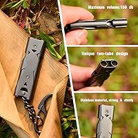 Vista 6 de silbato de emergencia silbatos llaveros violación silbato acero inoxidable silbatos de altos decibelios