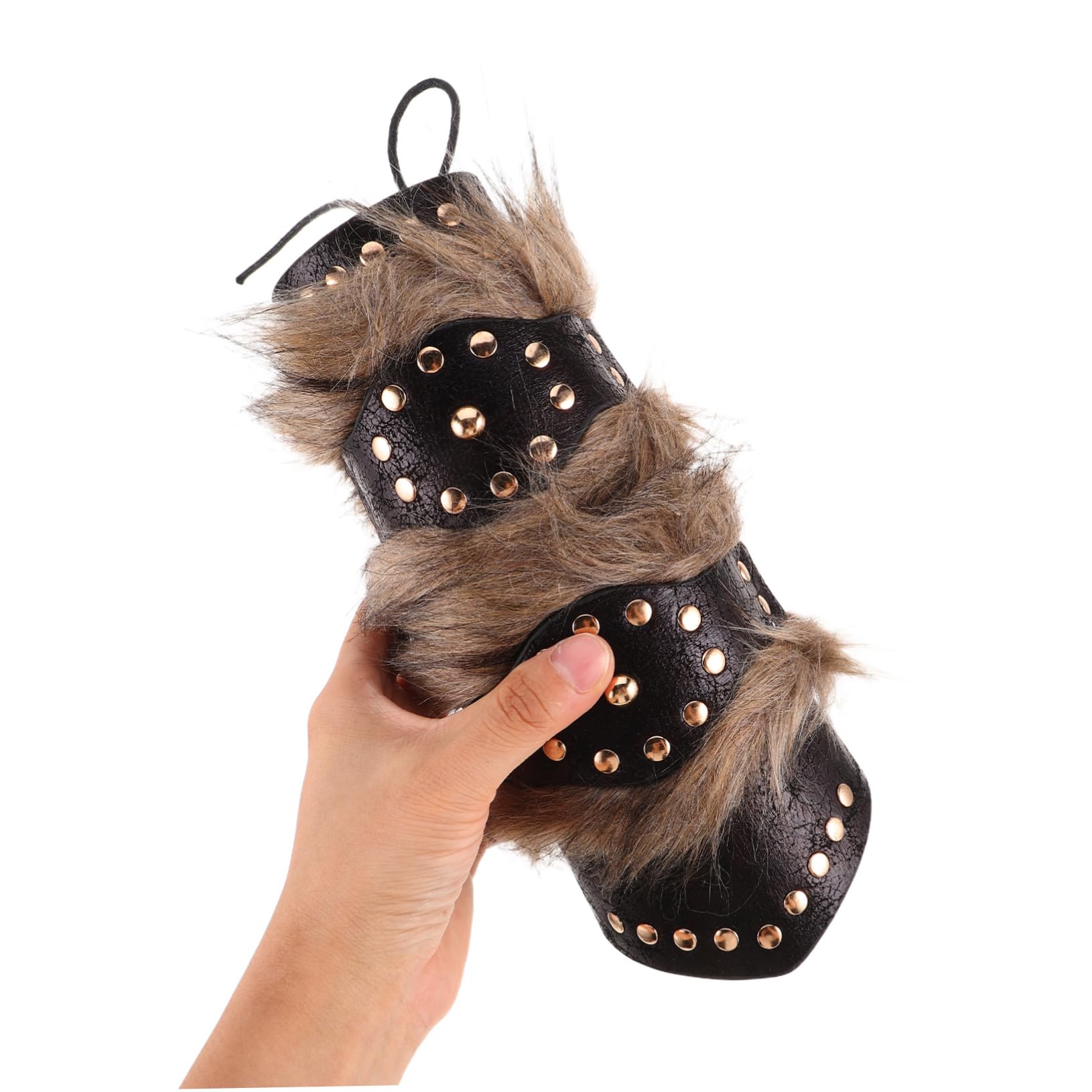 Brassards de Cosplay Médiévaux Cloutés 2 Pièces, en Pu Noir et Confortables