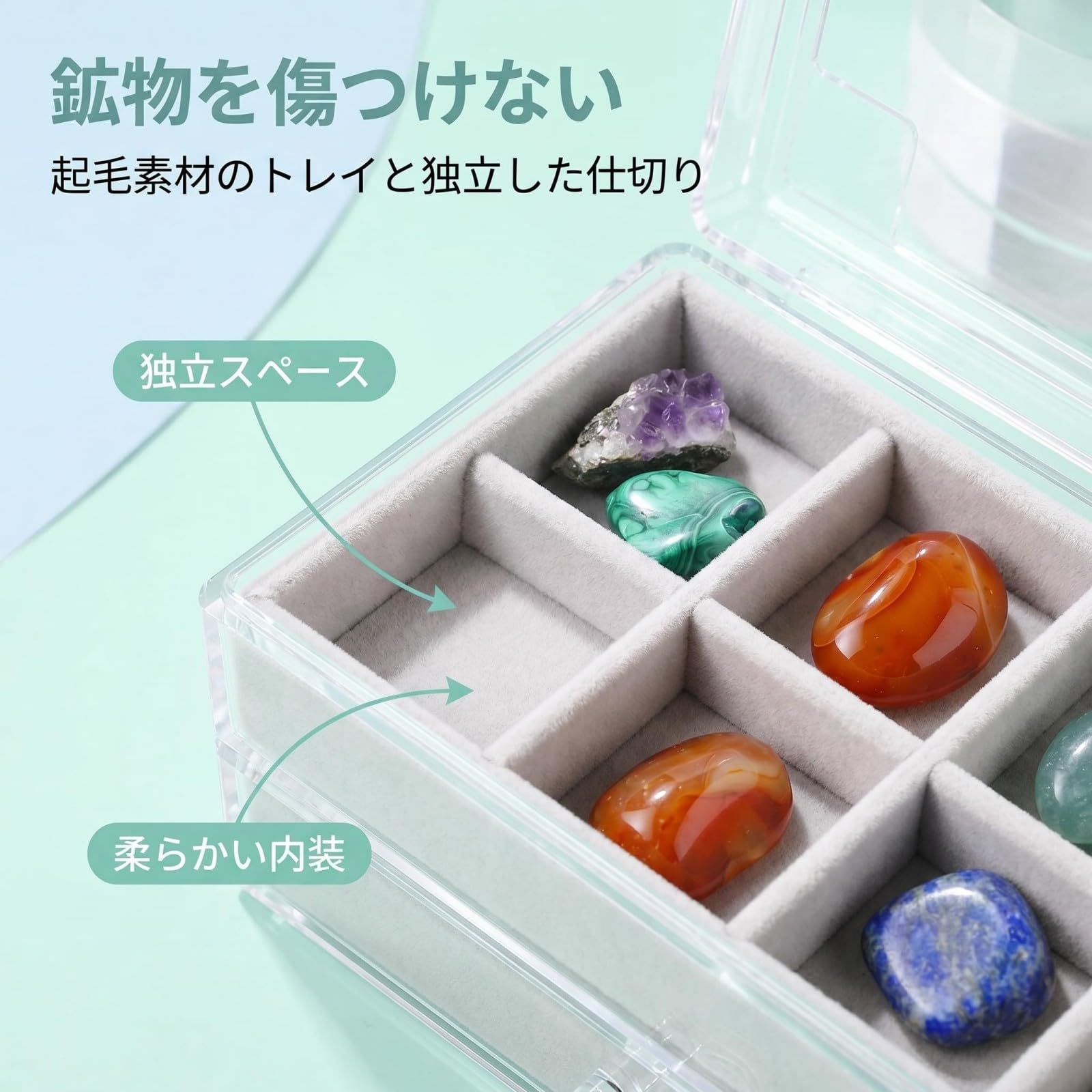 Amazon | MENDRIO 天然鉱石標本セット 54個入り 2-3cm 42種類原石