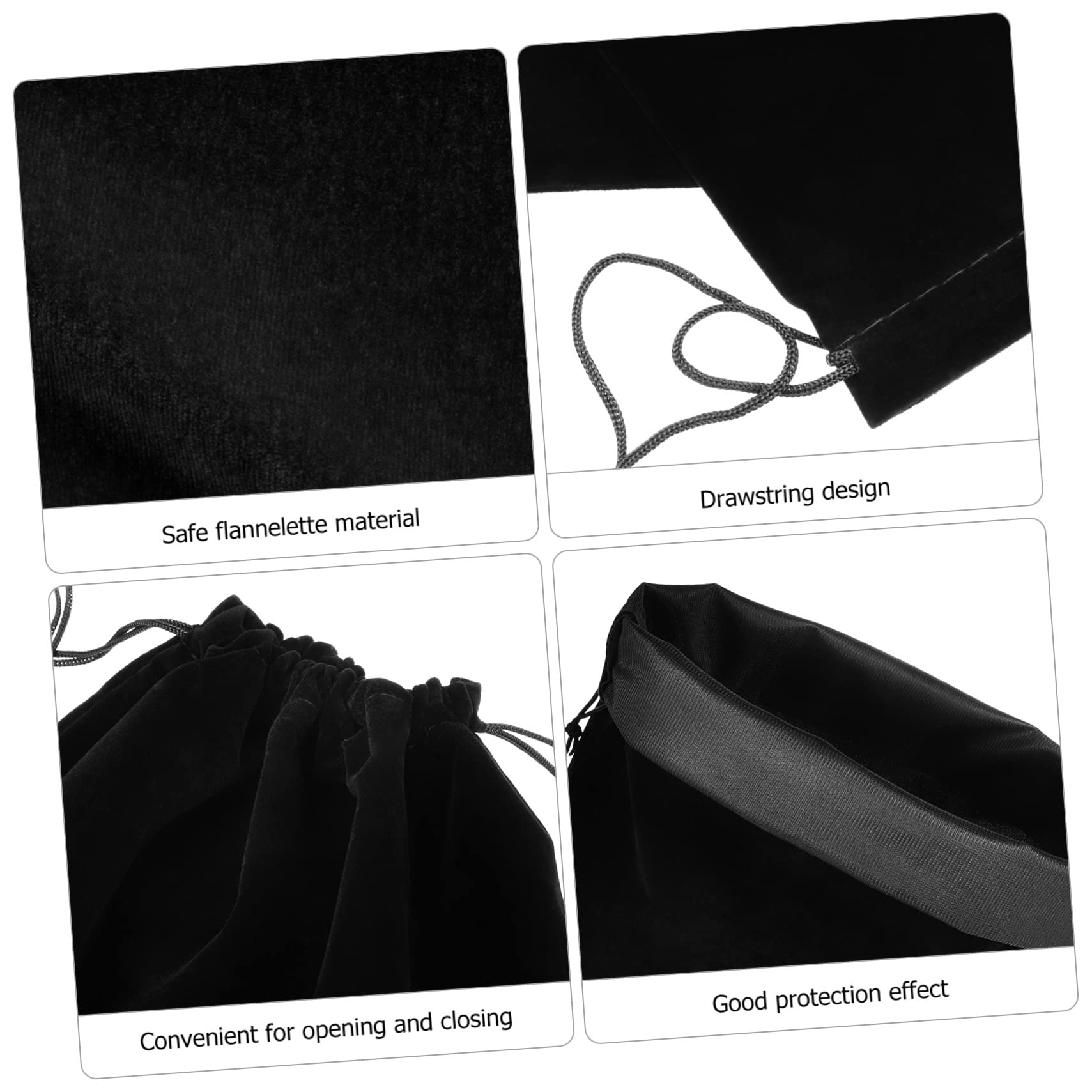 Festival Geschenktüte 10 Stück aus Flanell Schwarz mit Kordelzug