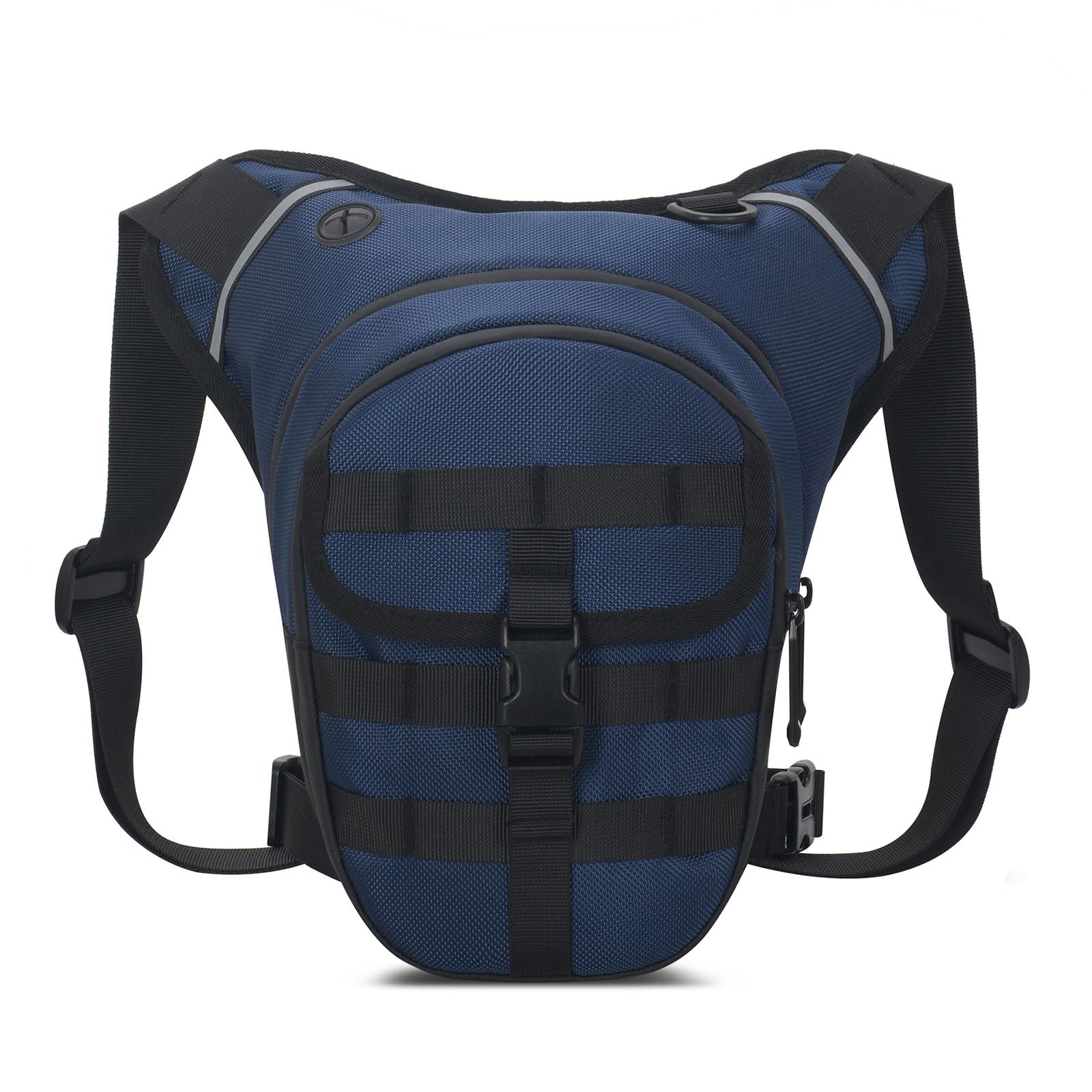 Long Keeper Drop Leg Bag for Men Women Motorcycle Hip Bag Thigh Bag with Leg Strap Waterproof Fanny Pack Tactical Waist Bag for Hiking Climbing Cycling (Navy Blue)