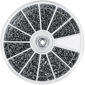 Elprico 600 Pcs Screws Nuts Bolts Set, 12 Kinds of Small Screws Nuts Assortment Kit M1 M1.2 M1.4 M1.6 for Watches Glassess