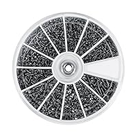 Vista 1 de Tornillos de reparación de relojes, 600 piezas/caja, 12 tipos de tornillos pequeños, kit surtido de tuercas M1 M1.2 M1.4 M1.6 para relojes, gafas