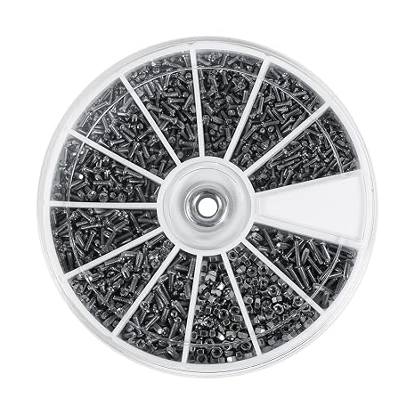 Small Screw Nut Assortment Kit vis m1.4 M1 M1.2 M1.4 M1.6 Screws Bolt Nuts Assortment Kit 12 Kinds of Stainless Steel Screws Bolt Nuts with Box Watch Screws for Juego de pernos de suelo y tornillos