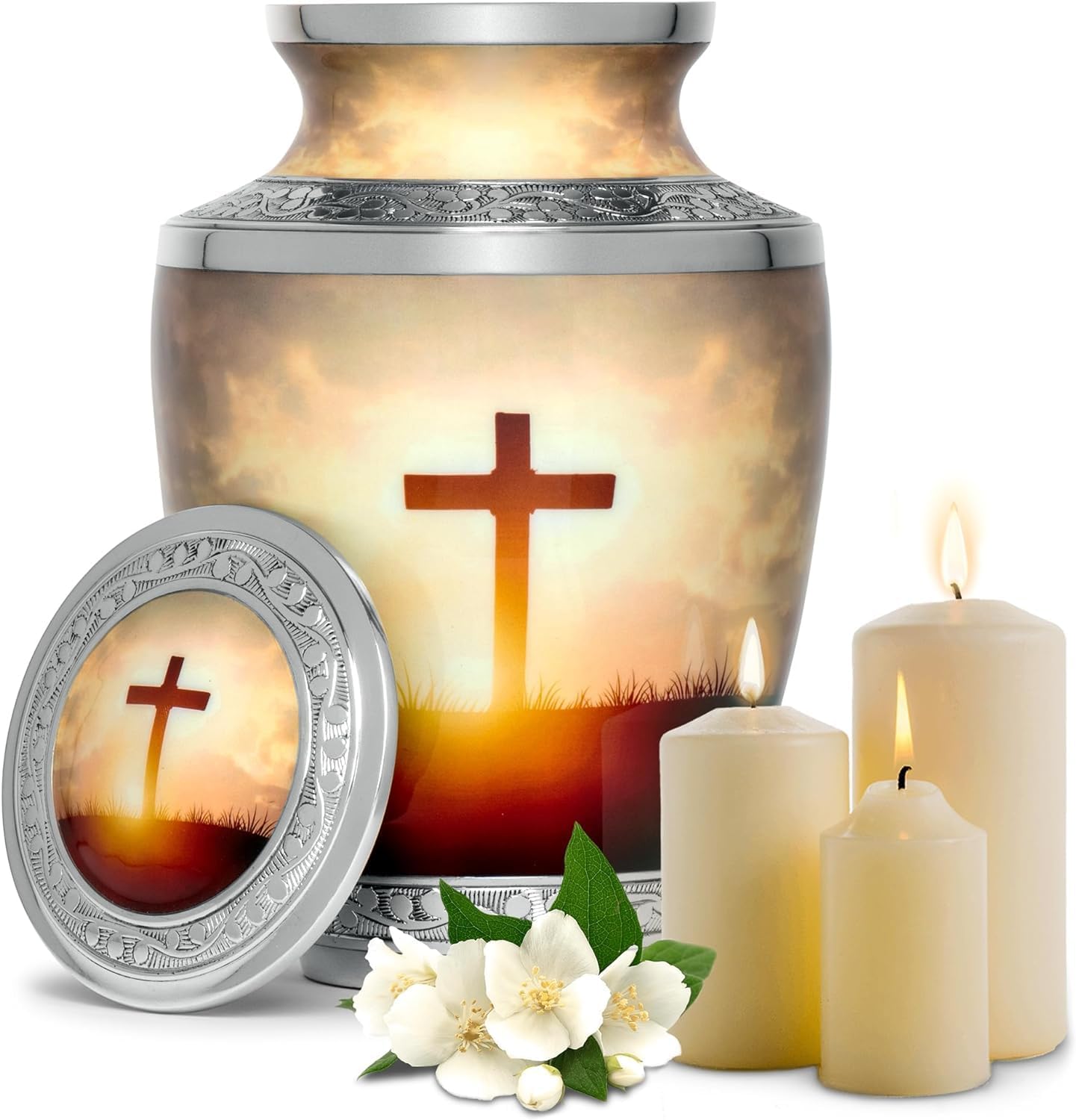 Generic Cross Urn - Urn for Ashes Adult Male/Female - Urn for Ashes for Women/Men - Cremation Urns for Human Ashes Adult Female/Male - Funeral Urns for Ashes - Ash Urns for Humans up to 200 lbs