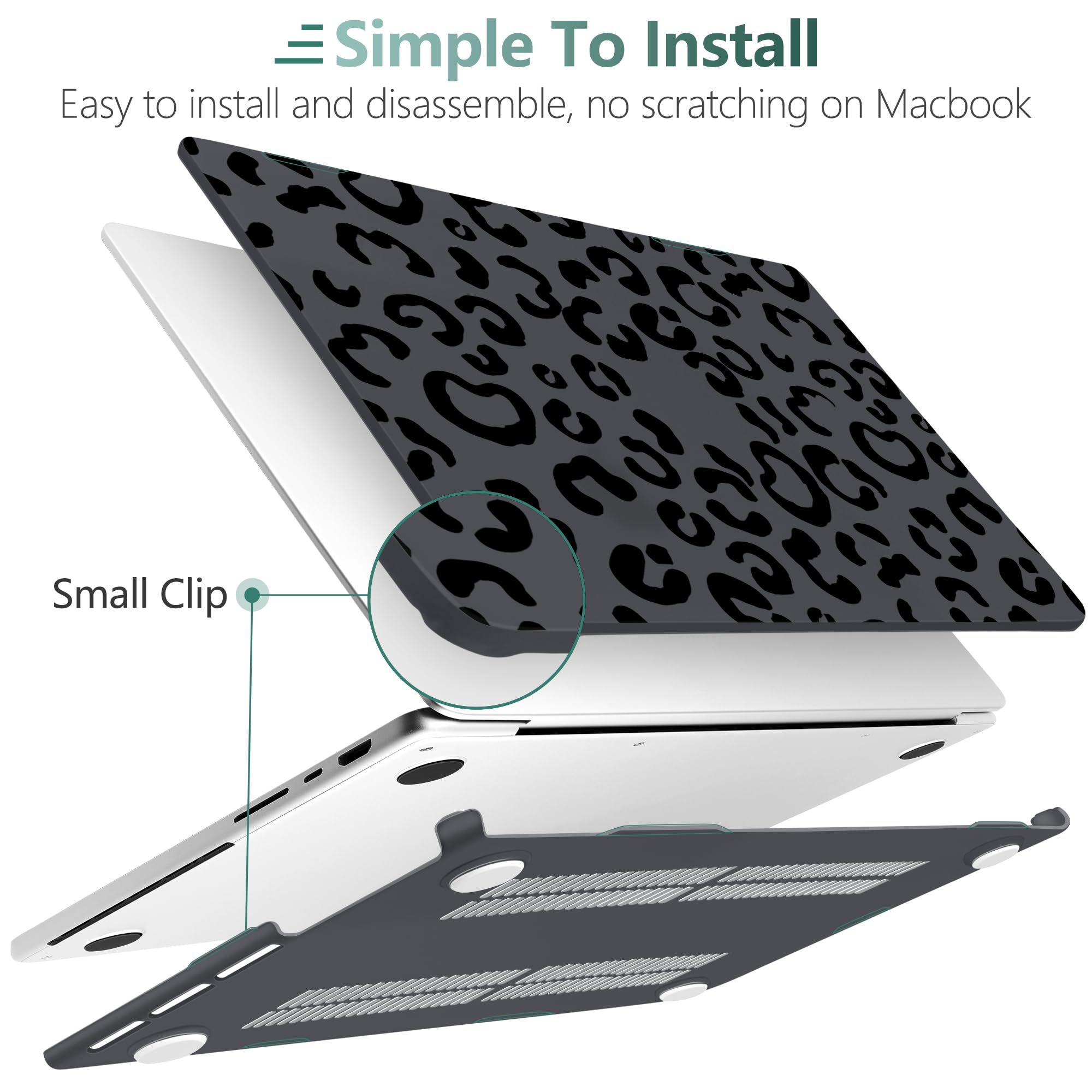 TWOLSKOO Shadow Leopard Custodia per MacBook Pro 14" M1-M4 M5 2021-2026