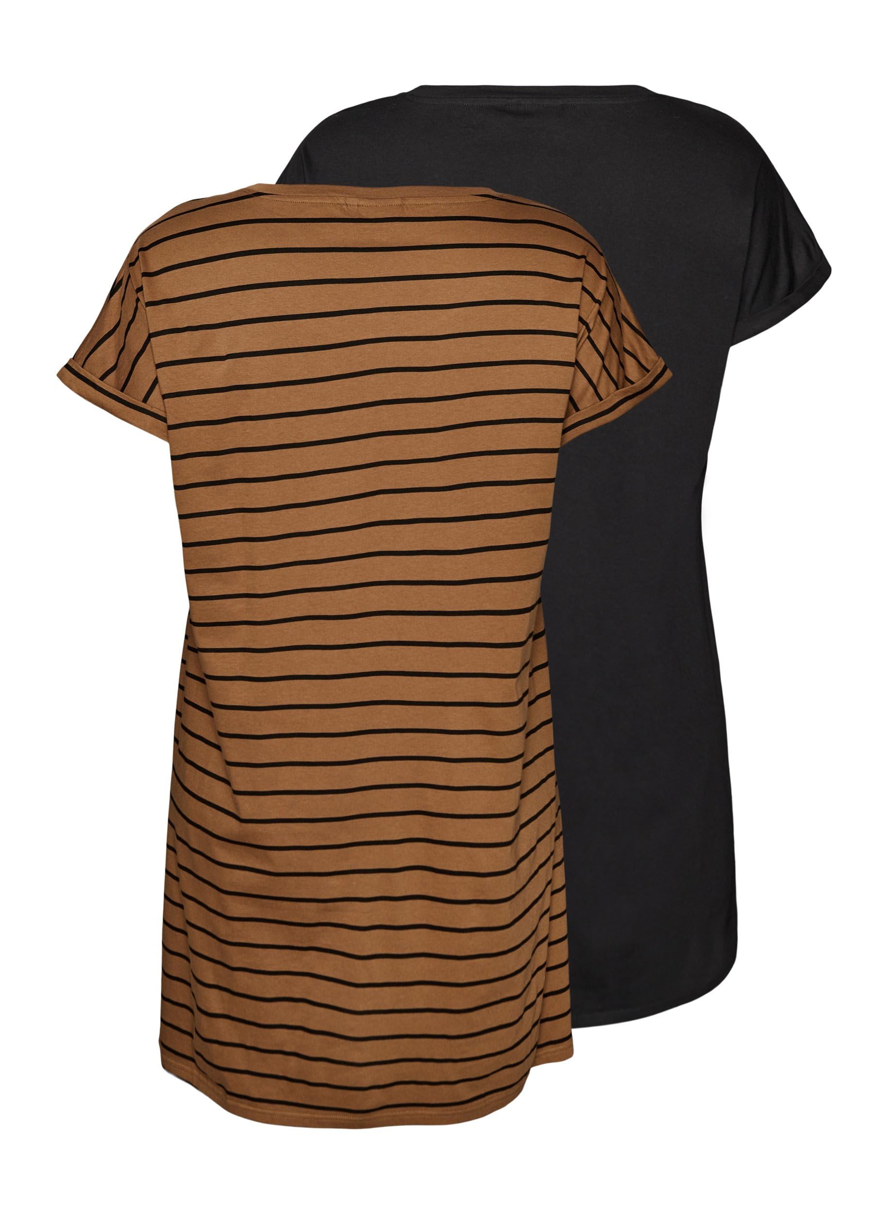 Zizzi Damen Große Größen 2-Pack Kleid Baumwolle Kurze Ärmel Größe 42-60