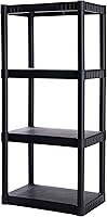 Plano 4-Shelf Heavy Duty Plastic Storage Shelves, 48x23x14", 200lb Capacity Garage Pantry Organizer, Easy No-Tool Assembly