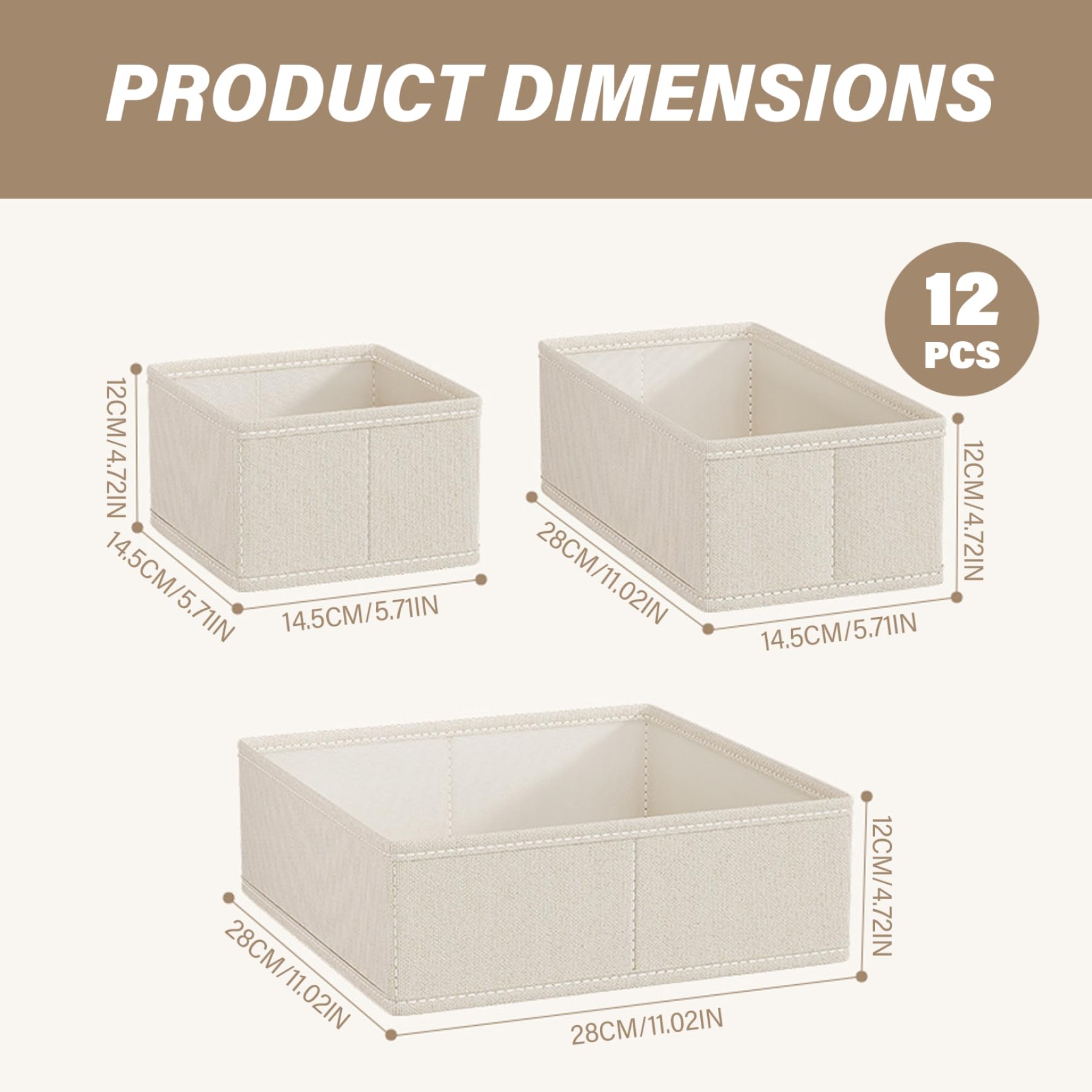 12 piezas de ropa de bebé apilable y plegable, almacenamiento de cajones, ahorro de espacio, multifuncional, para cuarto de bebé y dormitorio, armario divisores de cajones