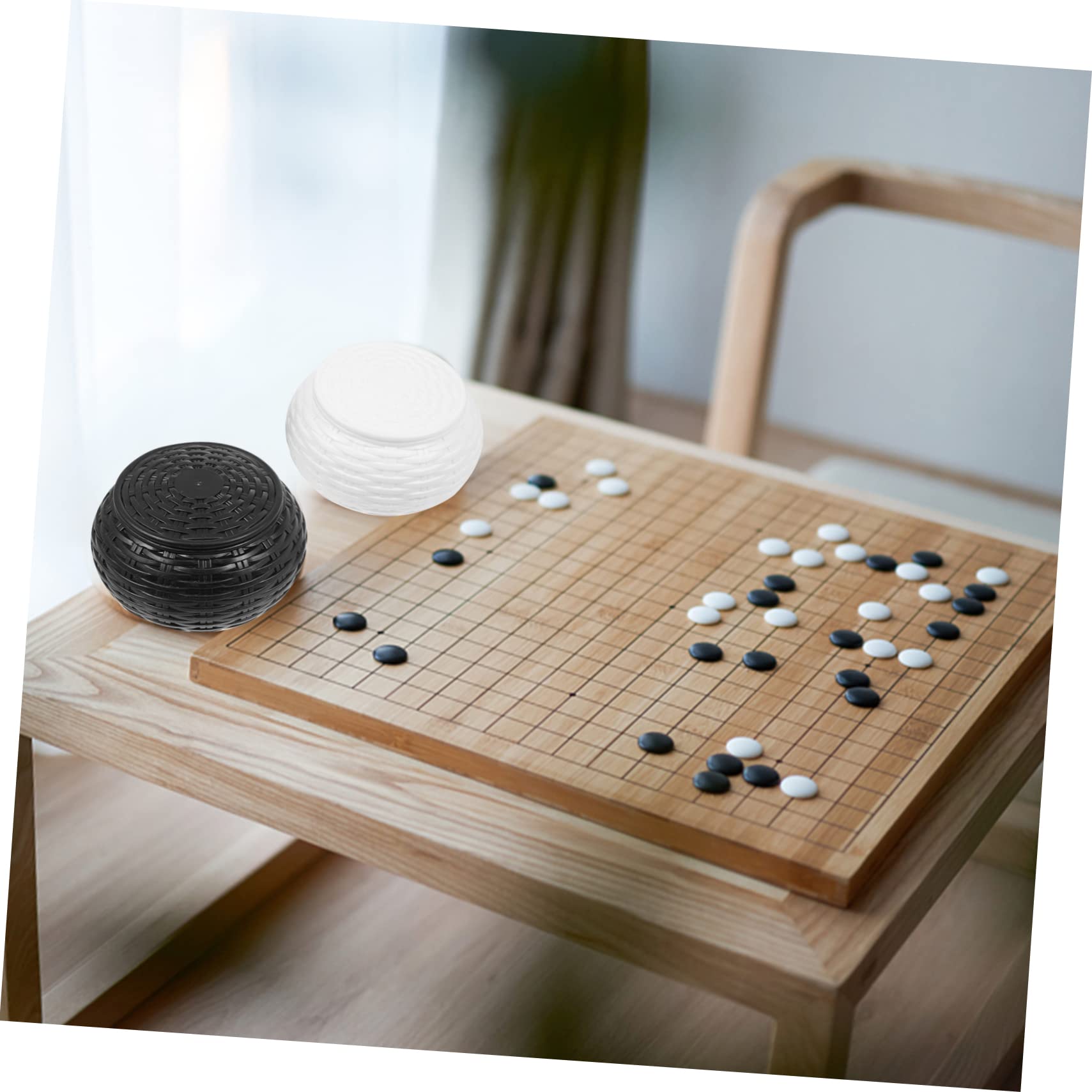 BESTonZON Boîte de Rangement Plastique Légère et Solide Protège Les Pièces Blanches pour Pièces D'échecs Go pour Débutants et Joueurs