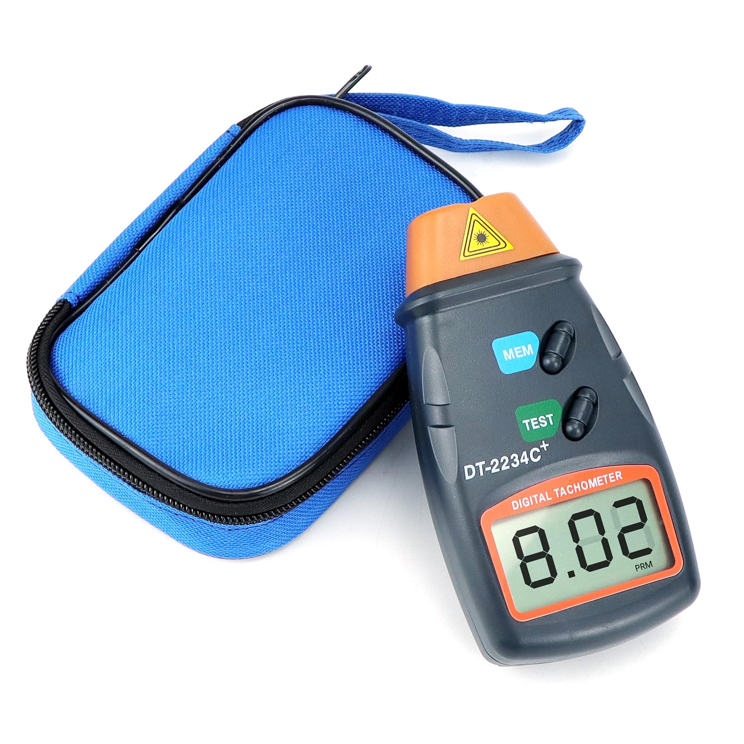 QWORK® Tachimetro digitale, contagiri laser fotografico senza contatto, ampio display LCD, batterie non incluse