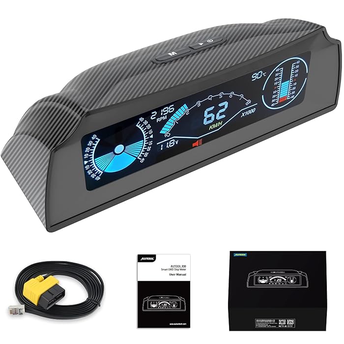 Buy X90 5.3 inches Car HUD Head Up Display OBD2 Slope Meter