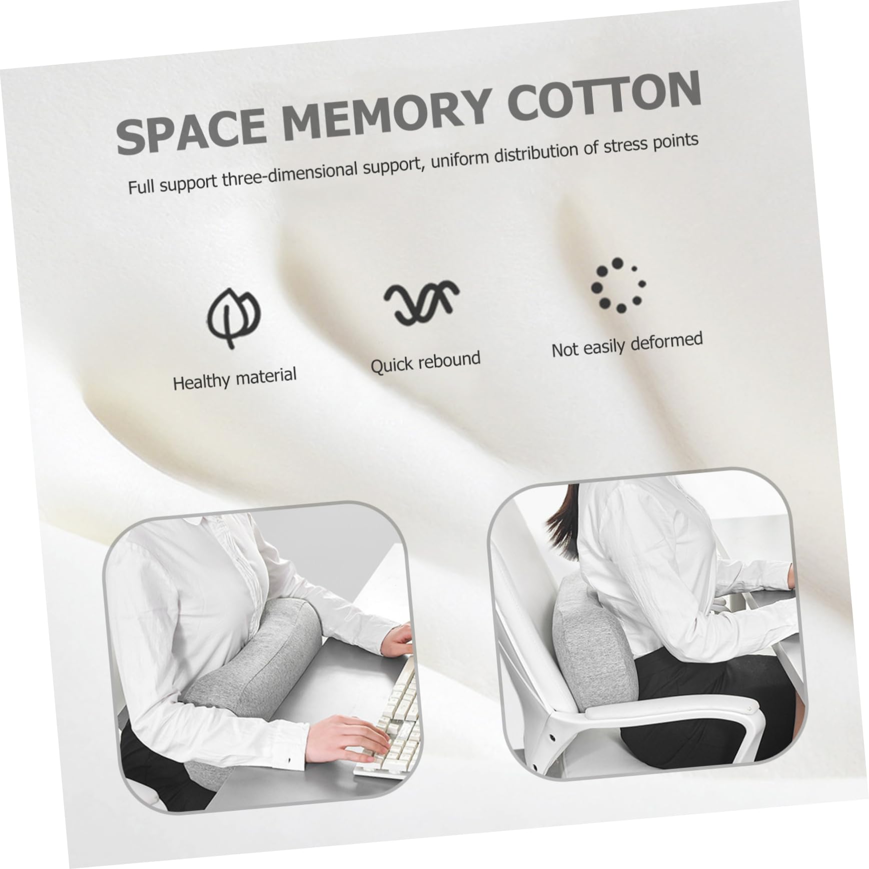 Abaodam Almohada de Viaje de Viscoelástica para Dormir Cojín Ergonómico para Oficina Camping Lavable