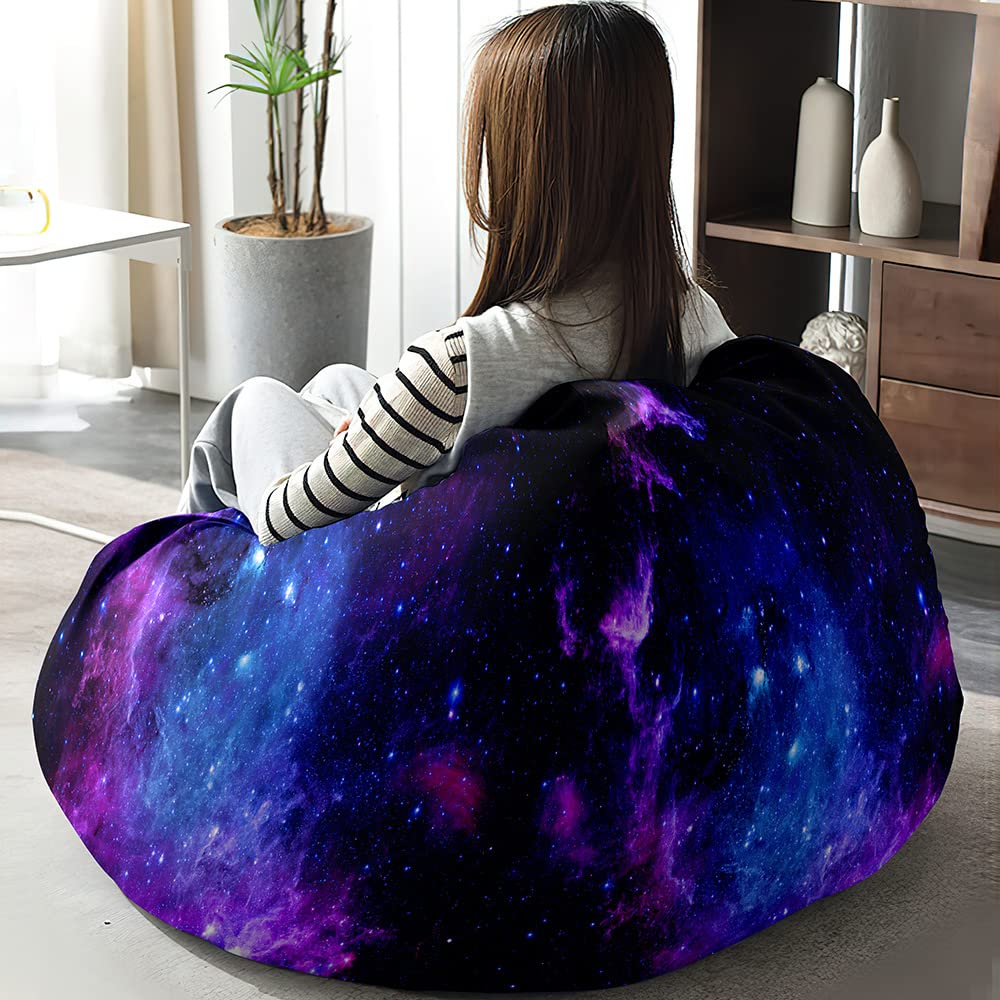 Highdi Pouf A Sacco XL A Forma Di Pera 100x120cm – Fodera In Poliestere Con Maniglia – Senza Imbottitura (Design Pallacanestro) - 3