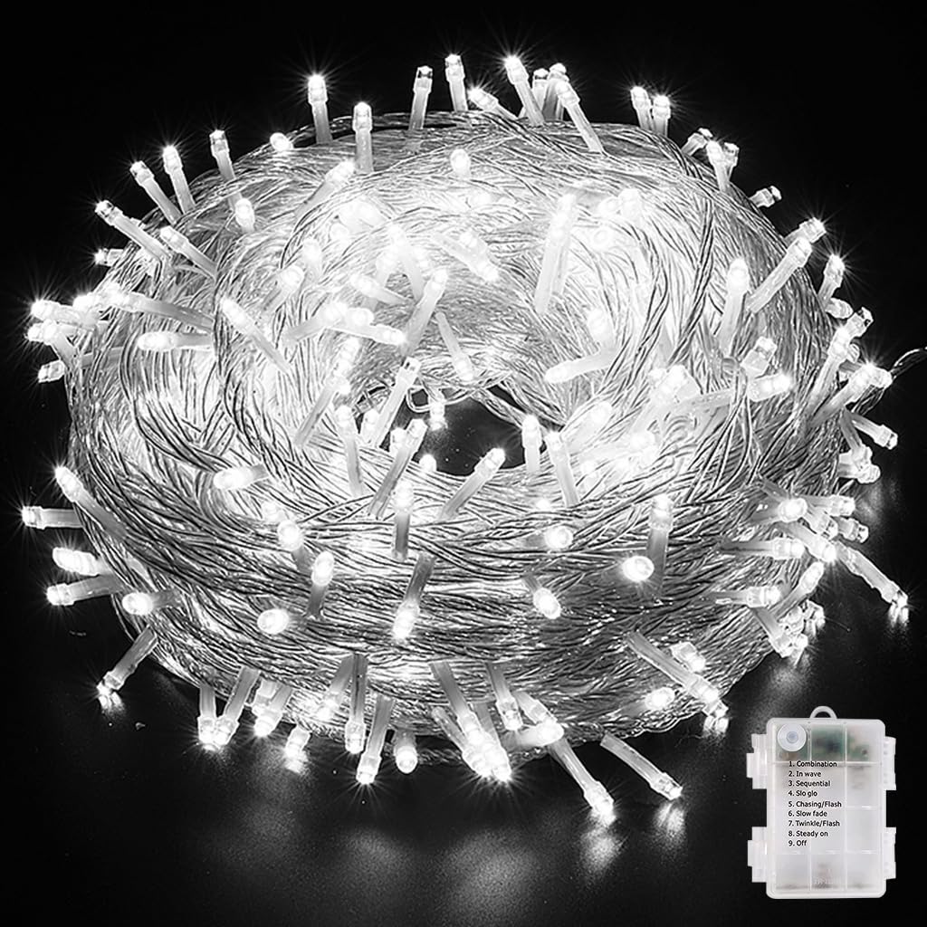 YUANYUYING Christmas Fairy Lights,6M 40LED Christmas Lights Indoor Fairy Lights Indoor Outdoor Rope Fairy String Lights Battery (White)
