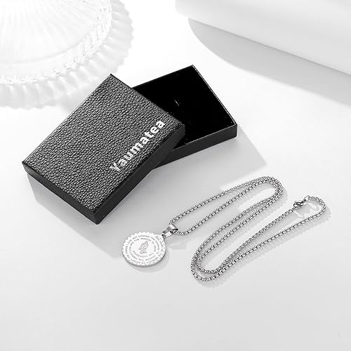 Miniatura 5 de Yaumatea Collar de Oración de la Serenidad con Colgante de Moneda de Manos Orando para Hombres y Mujeres Oración del Señor Versículo Bíblico Coraje