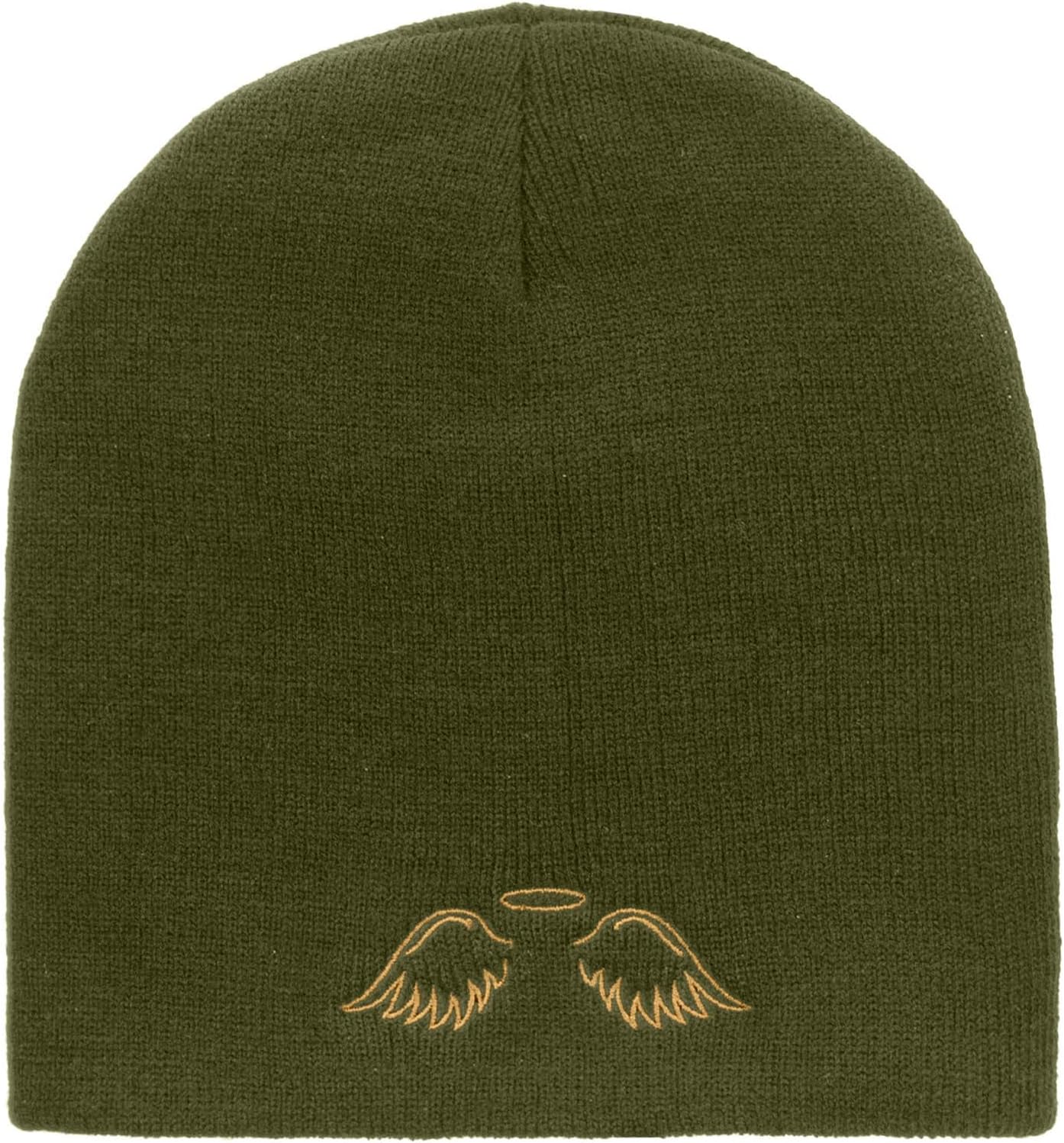 e4Hats.com Angel Wings Embroidered 8 inch Acrylic Short Blank Beanie