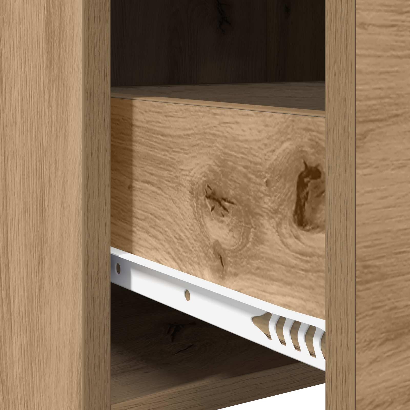 Générique Anrichte aus Holz, 40 x 36 x 80 cm | Regale und Schubladen, Griffe aus Metall, Aufbewahrung für Esszimmer, Wohnzimmer, Flur