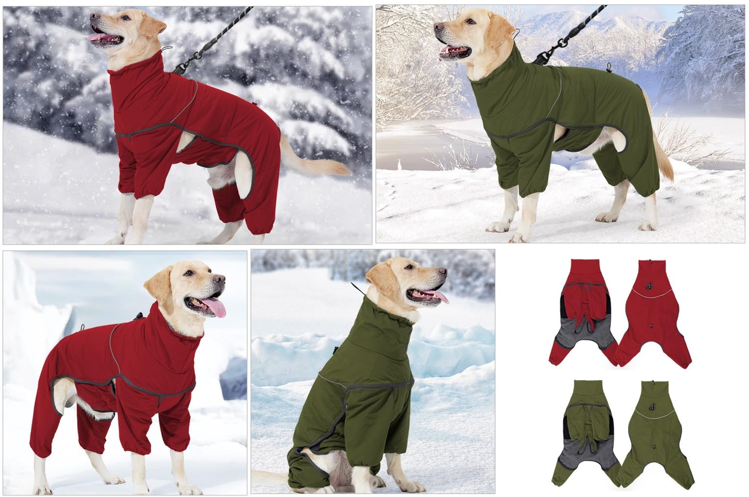 Warm Gemütlich Hundekleidung, Wasserdicht Hundemantel mit Beinen, Hundebademantel mit Beinen, Hundemantel Fleece, mit Hundeleinen-Clip, für Kleine Mittelgroße und Große Haustiere(Green,XXL)