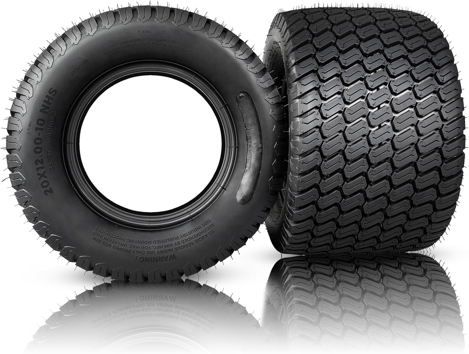 20x12x10 lawn mower tires - 20x12-10 Tires, Works with most lawn & Tractor vehicles, Turf-Friendly Design, 1320lbs Capacity, Fits Grass/Mud/hilly terrain