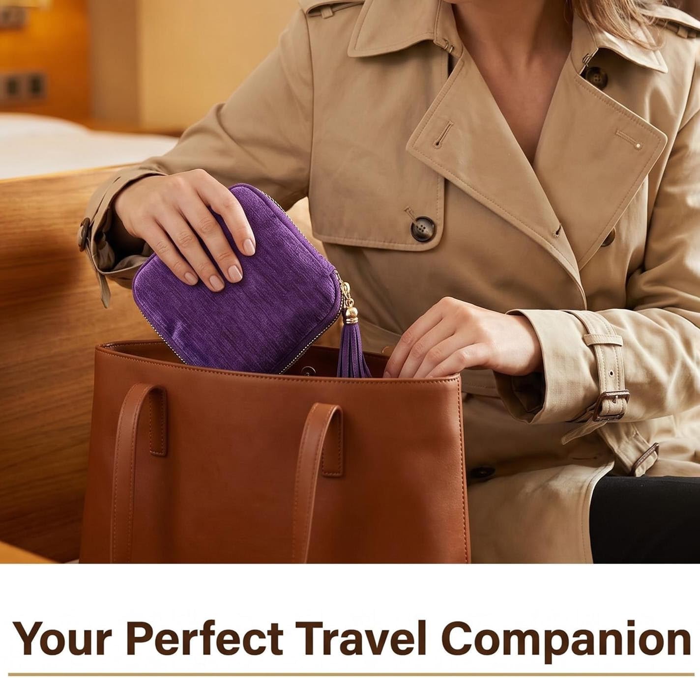 Travel Jewelry Case, Purple image 5