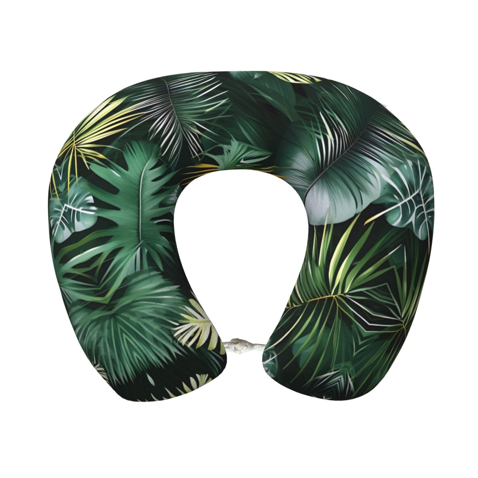 peiyeety Tropical Palm Leaves Print Custom U-Shaped Pillow,Memory Foam Cervical Neck Travel Pillow,for Home,Camping,Travelling