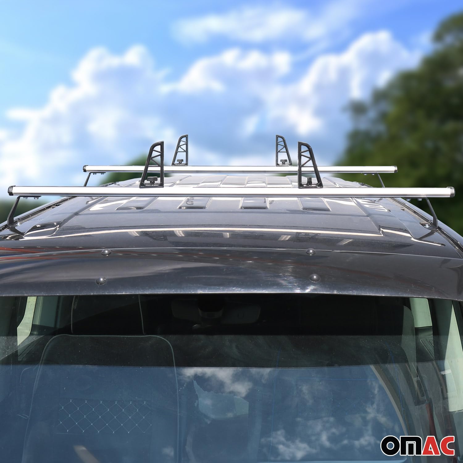 OMAC Barras De Techo Para VW Caravelle T5 (2003-2015): Acero, 75 Kg, Puntos De Fijación Para Bicis Y Esquís