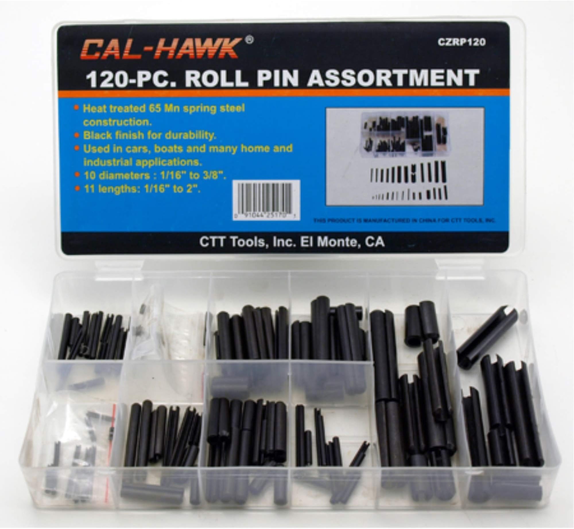 Harbor Freight Tools Roll Pin Assortment, 120 Pc