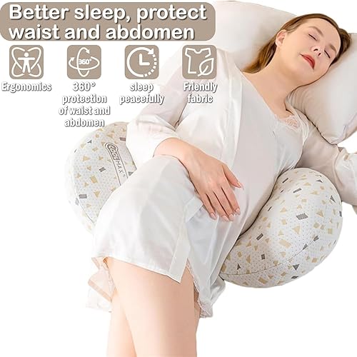 Miniatura 3 de Oskeray Almohada de embarazo para dormir, almohada de maternidad Baby Bub para caderas, espalda, piernas, almohada de maternidad con funda de