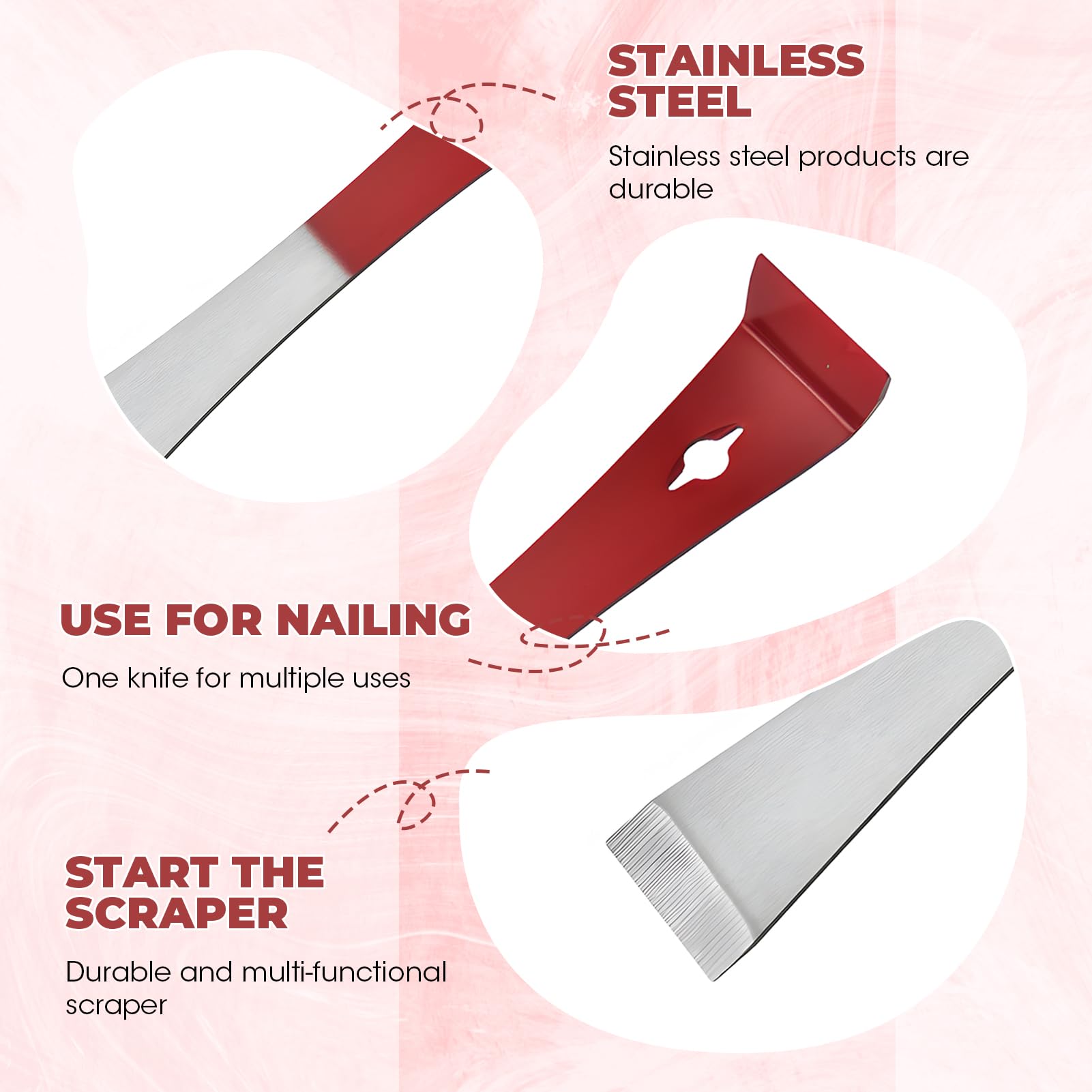 Stockmeißel 240 Mm – Imker Multitool Aus Edelstahl, Rot Lackiert, Zum Hebeln, Schaben & Reinigen