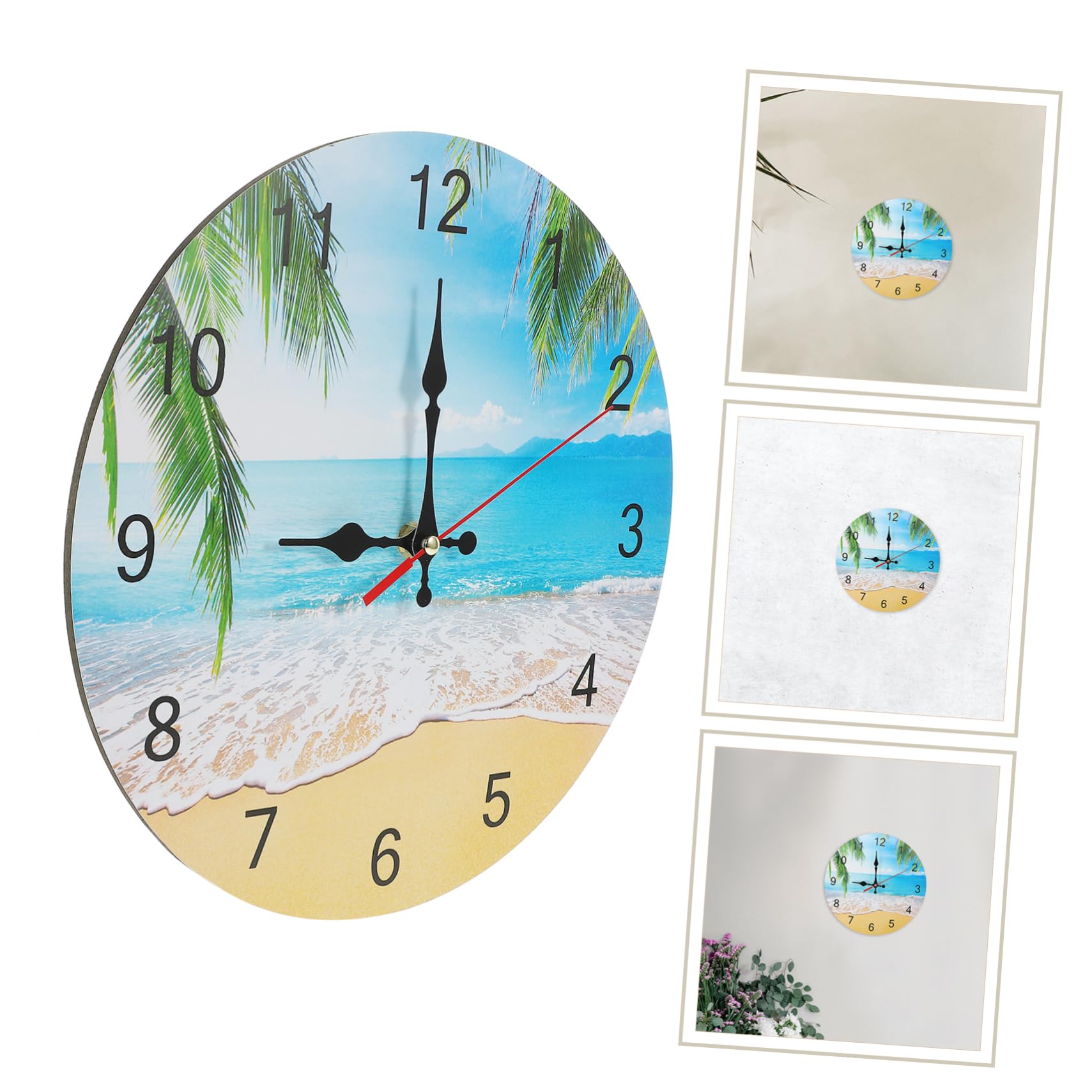 3 pezzi Orologio da parete con paesaggio da spiaggia Orologio da parete Orologio da parete digitale a batteria Orologio da parete digitale Orologio da parete per la casa Reloj De Pared Orologio a bat