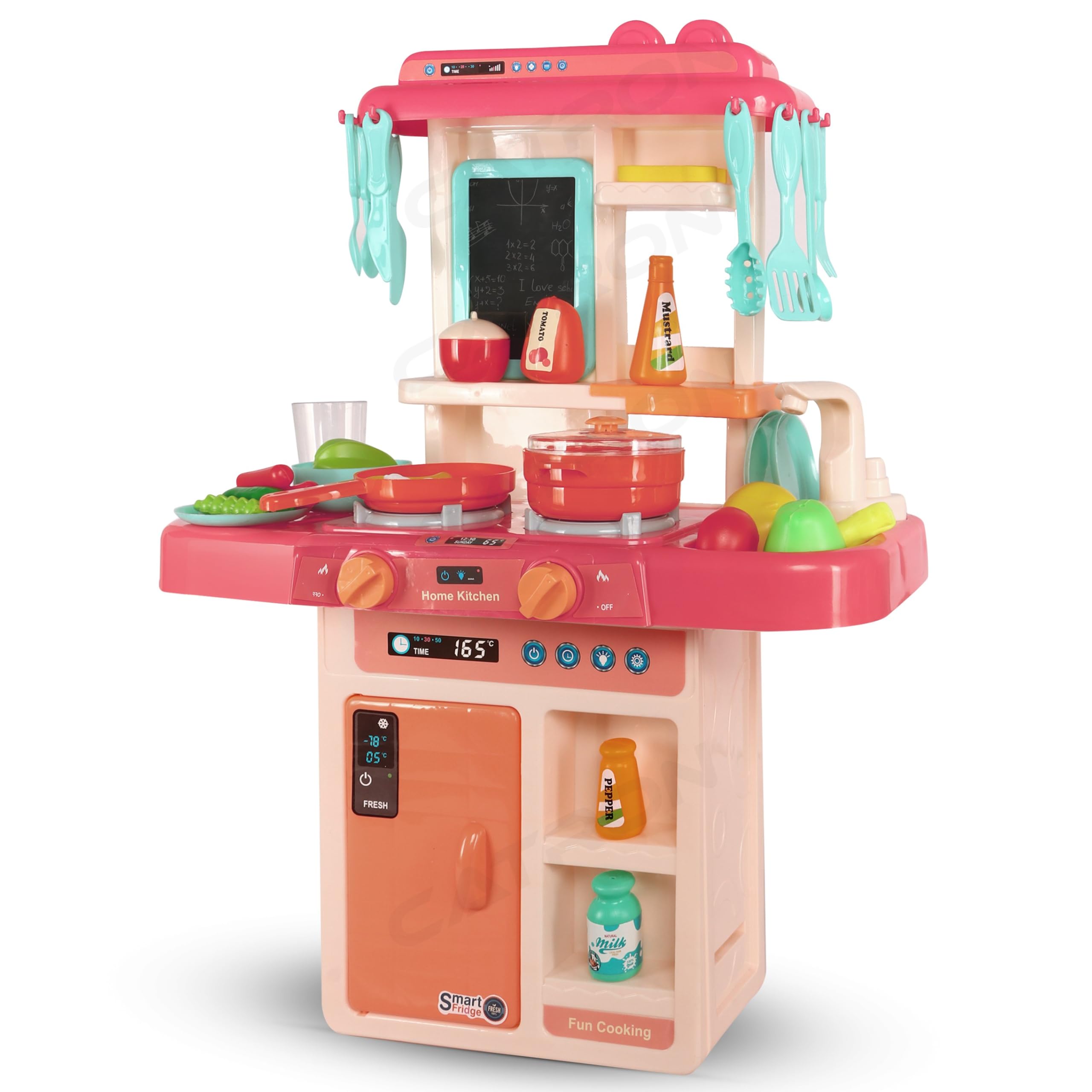 Catron Role Pretend playset Big Size Supermarket kit for Kids Toys with Shopping cart and Sound Effects Kitchen Set Kids Toys for Boys and Girls (Small 42 Pcs Kitchen Set)