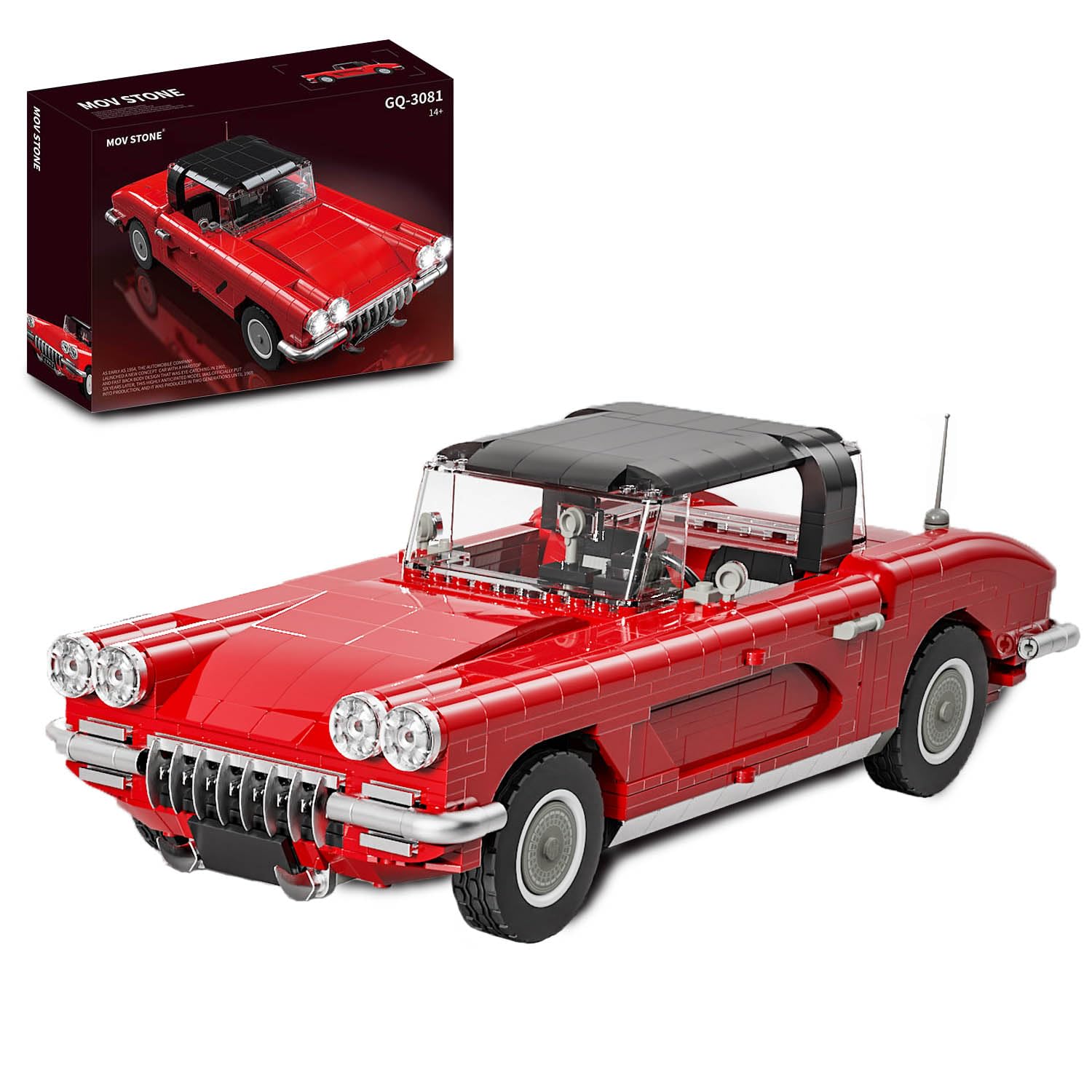 Car Model Building Set, Compatible with Lego Car 1285 PCS, Removable Roof Design, Steering Linkage System, Creative Building Toy, Halloween, Decoration for Teens & Adults 14+