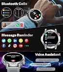 LIGE Smart Watch pour les hommes avec réponse / faire des appels, 1.75" HD Afficher la montre militaire avec 1000mAh Batterie(50+Standby), LED Lampe de poche, IP68 Imperméable, 120+ Modes de sport, Android iOS Montres intelligentes