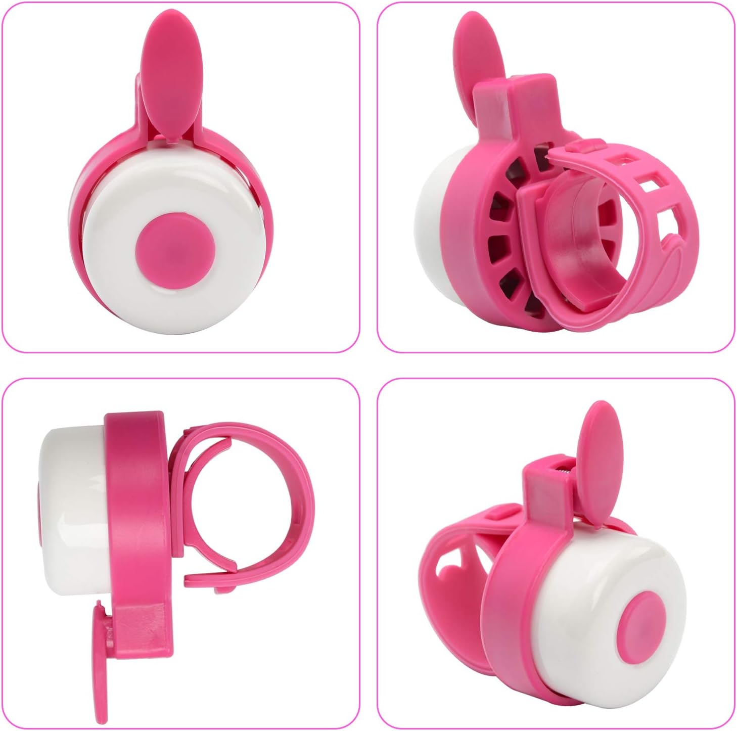 Kids Scooter Basket, Front Handlebar Scooter Accessories with 1 Pair Streamers and Bike Bell for Girls and Boys, Basket for Scooter Kids, Pink