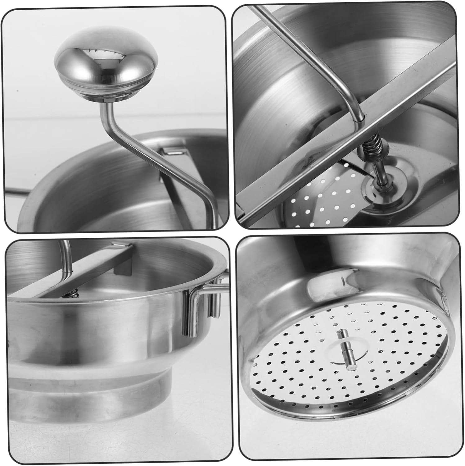 1 Set Stainless Steel Potato Ricer Tool Manual Food Masher with Ergonomic Handle Versatile Kitchen Utensil for Potatoes Carrots and Fruits and Comfortable for Effortless Mashing