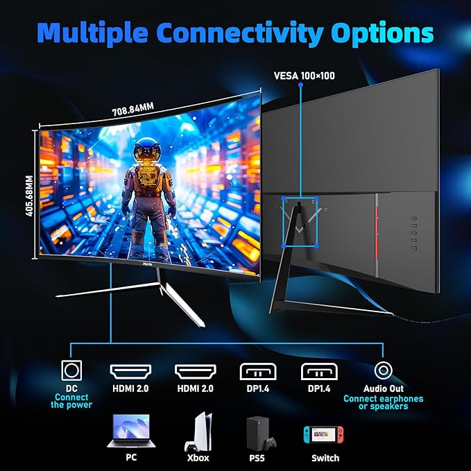 Monitor Gaming Curvo 32'' QHD 180Hz 1ms HDR FreeSync miniatura 7