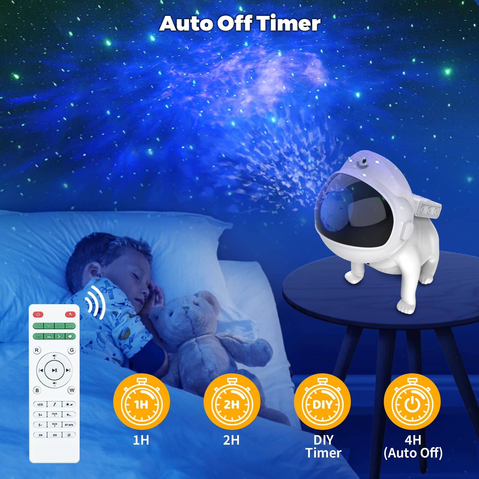 Projecteur Ciel Etoile, Projecteur Galaxie Avec Bruit Blanc, Bluetooth Veilleuse Enfant Bébé