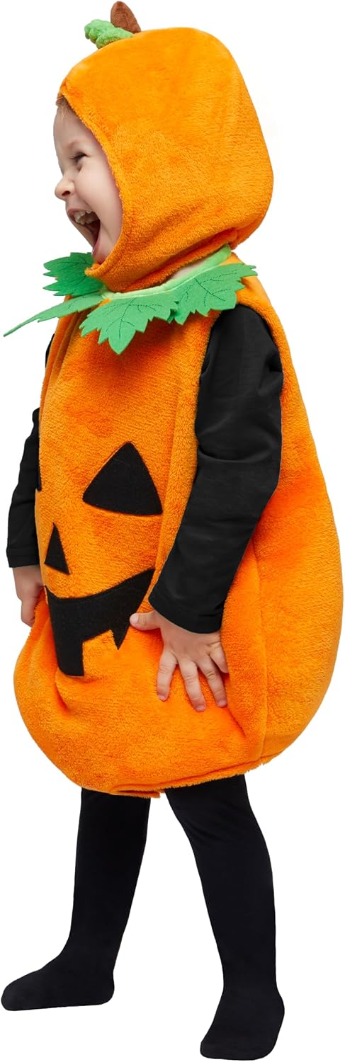 Spooktacular Creations Halloween Baby Pumpkin Costume, Pumpkin Costume Toddler with Hood for Infants Halloween Dressup Party