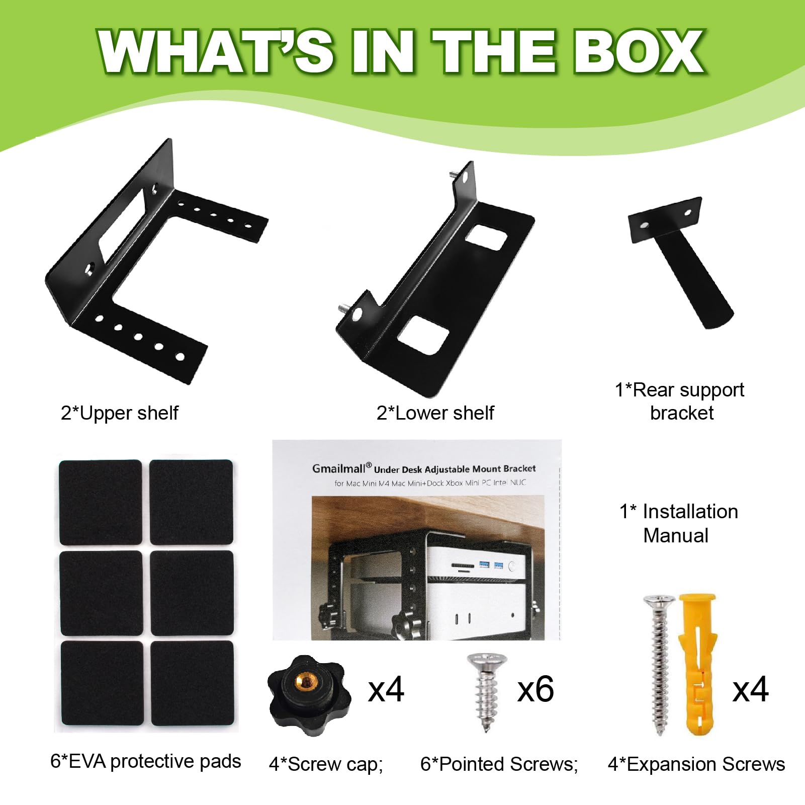Supporto da tavolo per mini PC, regolabile in altezza a 5 livelli (da 3,6 | Adatto per console di gioco, lettori multimediali, interfaccia audio, sistema UPS per qualsiasi altro dispositivo spesso da