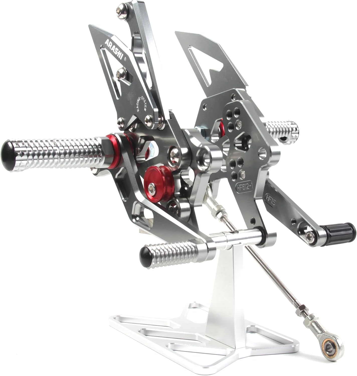Arashi Version 2.0 Adjustable Rearsets for Yamaha YZF R3 R25 2024-2025, Motorcycle Accessories Parts Gray