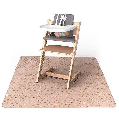 Tiny Twinkle Tapete antisalpicaduras para debajo de la silla alta o la mesa, 51 x 51 pulgadas, impermeable y a prueba de desorden para bebé, lavable