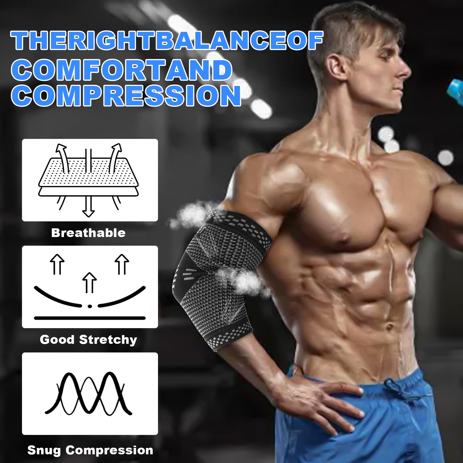 Manchon de Compression Coude | Soutien Respirant Ajustable