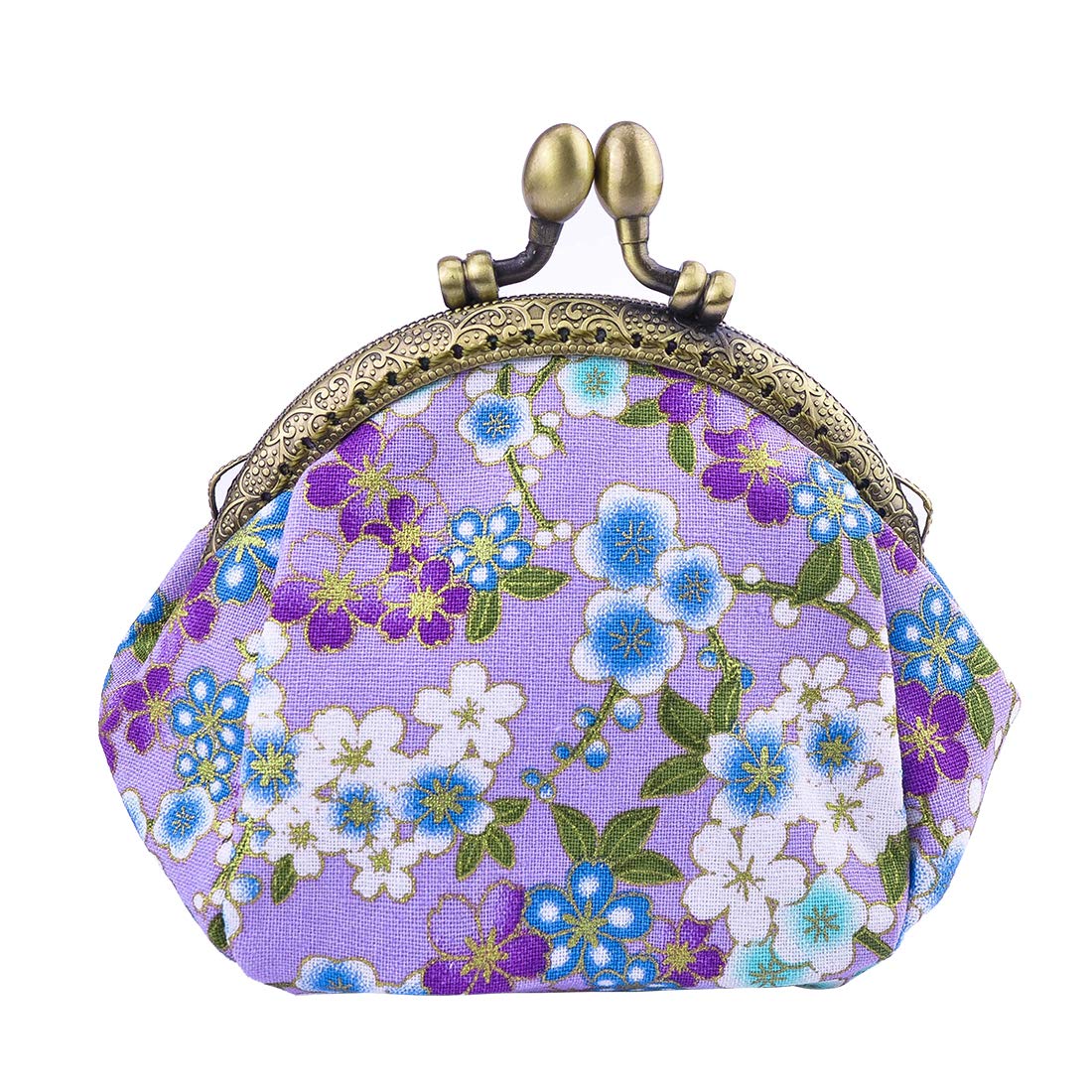 Oyachic Coin Purse,Floral Change Purse,Vintage Coin Pouch,Small Wallet with Kiss Lock Clasp for Women,Girls