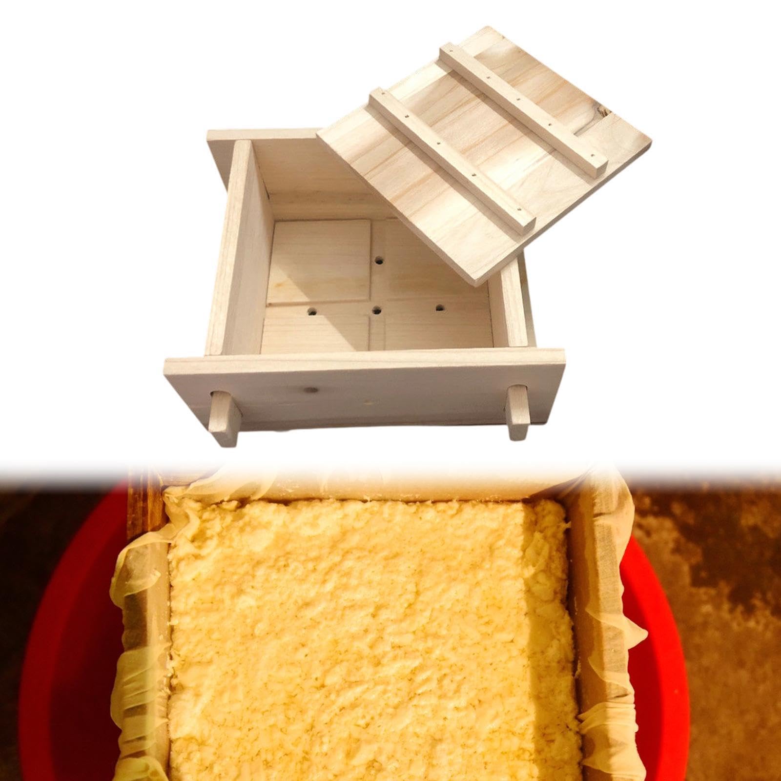 Tofu Maker Equipo de de Tofu de Madera Herramienta para Hacer Cuajada dor de Queso Filtro de Cocina Adecuado para Elaboración Casera, 15cm X 15cm X 8.8cm