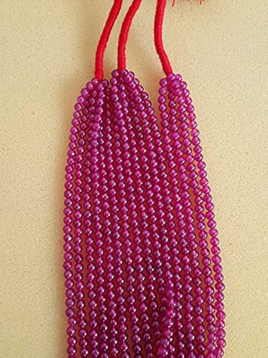 Perles de rubis LKBEADS rondes lisses 8 pouces pour fabriquer un cadeau d'anniversaire unique