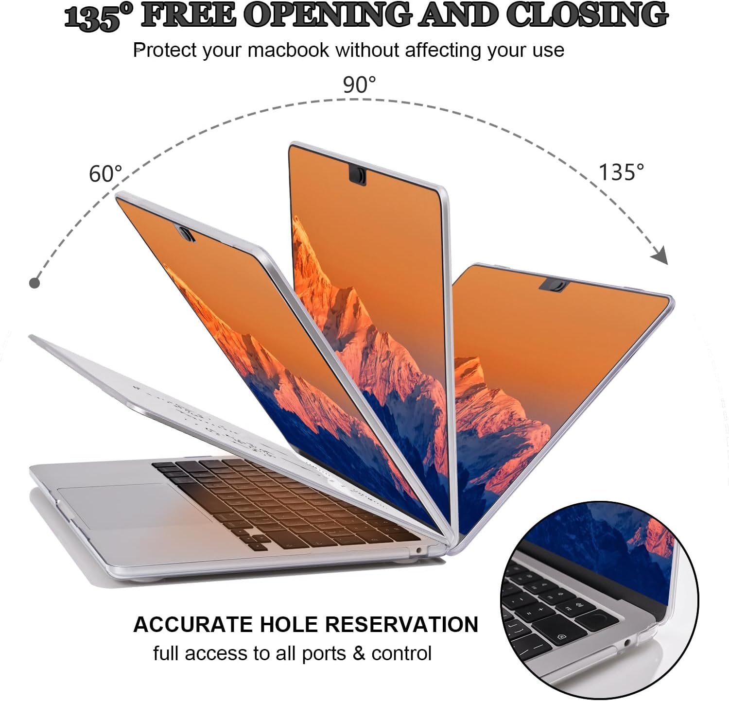 Cartoon Stick Figure Case for MacBook Air 13.6 Inch M5 A3449 M4 A3240 M3 A3113 M2 A2681 (2026-2022) | Slim Hard Shell with Keyboard Cover, Screen Protector, Trackpad Film & Shortcut Stickers