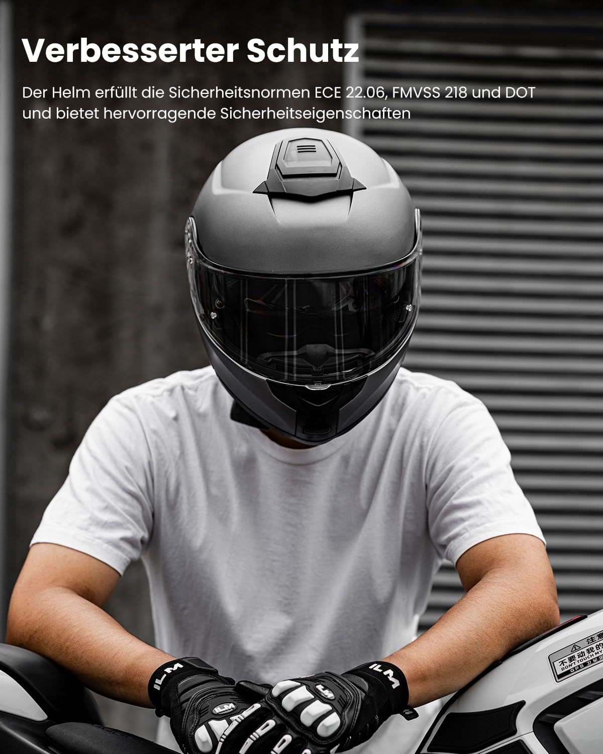 ILM Motorradhelm Klapphelm Integralhelm Doppelvisier ECE22.06 Modell 159